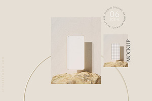 Minimal Phone & Paper Mockup STONA