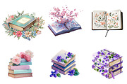 Watercolor Floral Books Clipart, an Illustration by DreamArtGraphic (Thumbnail 5 of 5)