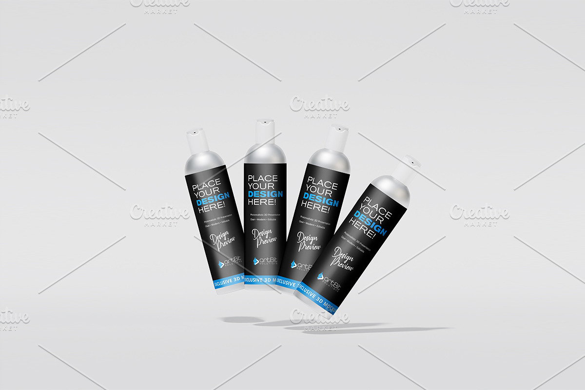 Spray & Shampoo Bottle Mockup Set, a Packaging Mockup by artBit Design Studio (Photo 6 of 7)