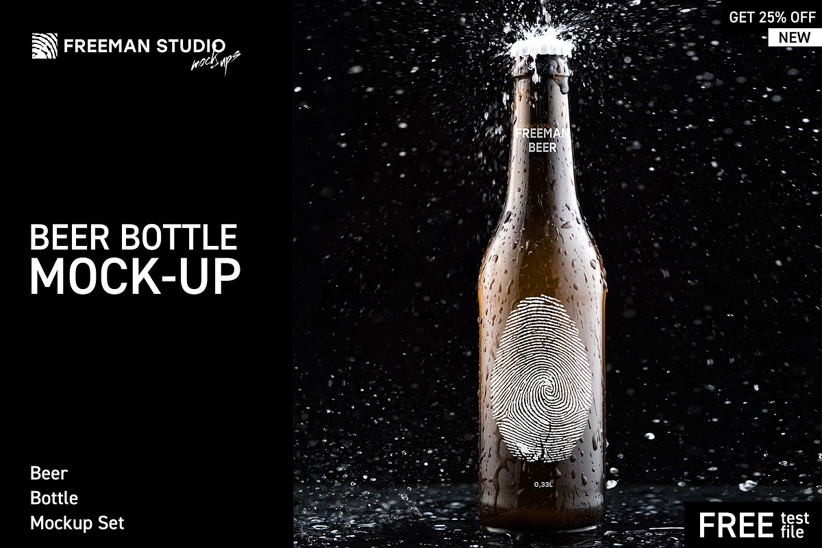 Beer Bottle Mock-Up Set, a Packaging Mockup by Freeman Studio (Photo 1 of 14)