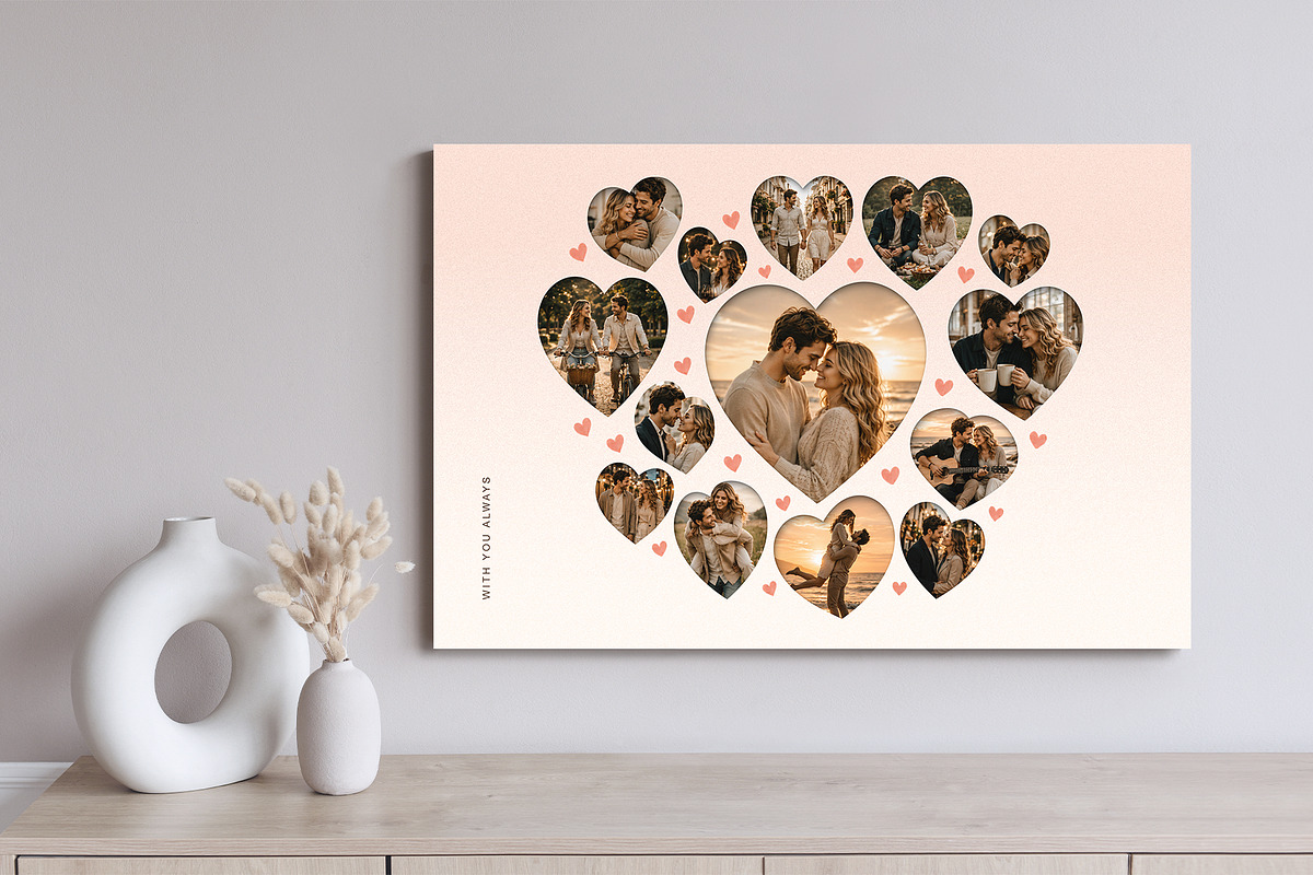 Love Heart Photo Collage Template, a Social Media Template by DesignerCandies (Photo 3 of 5)