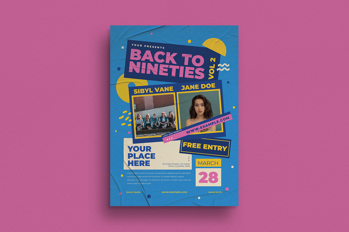 90's Music Flyer, a Flyer Template by graphicook (Photo 1 of 3)