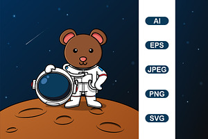 Cute Mouse Astronaut