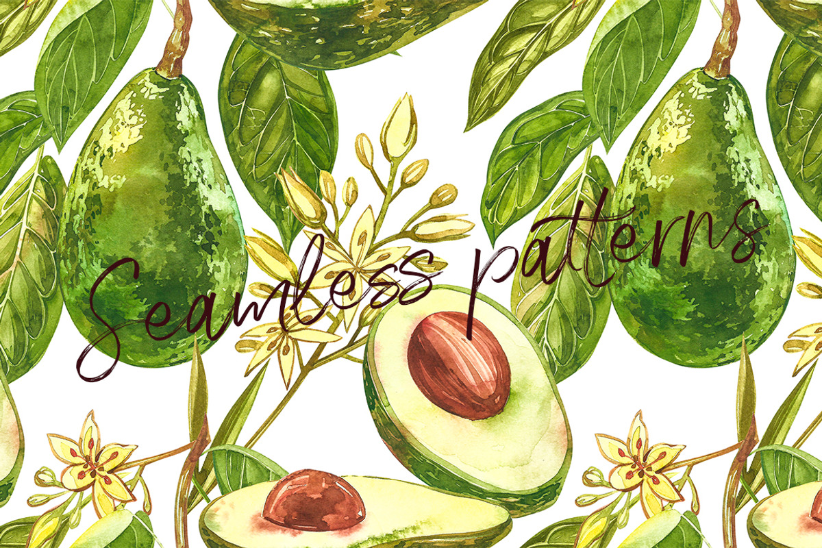 Avocado in botanical style, a Food Illustration by Ann Astro (Photo 8 of 13)