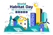 10 World Habitat Day Illustration, a Decorative Illustration by denayunebgt (Thumbnail 1 of 4)