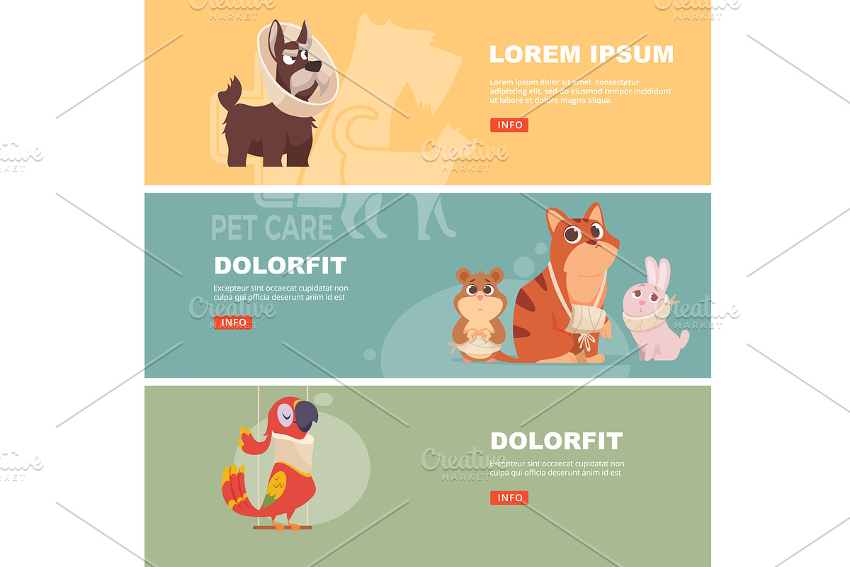Vet clinic. pets care banners, a Healthcare Illustration by Onyx