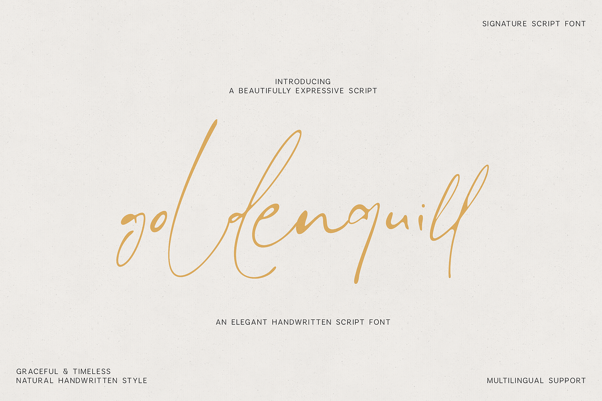 Goldenquill Elegant Signature Script, a Script Font by Only Fonts (Photo 1 of 13)