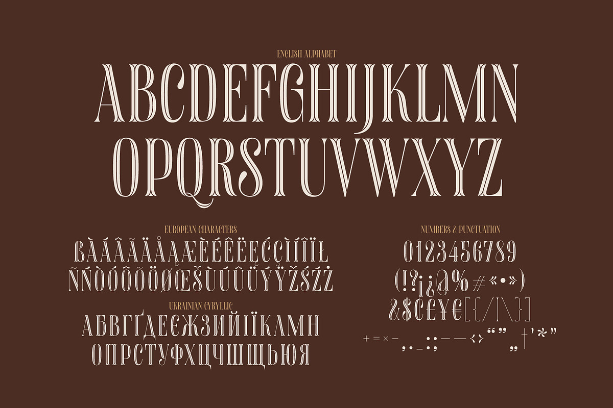 Aquatory Vintage Font and Template., a Serif Font by Gleb Guralnyk (Photo 5 of 5)