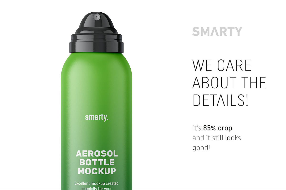 Matte aerosol bottle mockup, a Packaging Mockup by Smarty Mockups (Photo 4 of 5)