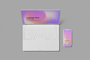 Laptop & Phone Clay Mockup, a Device Mockup by graphictime (Thumbnail 8 of 10)