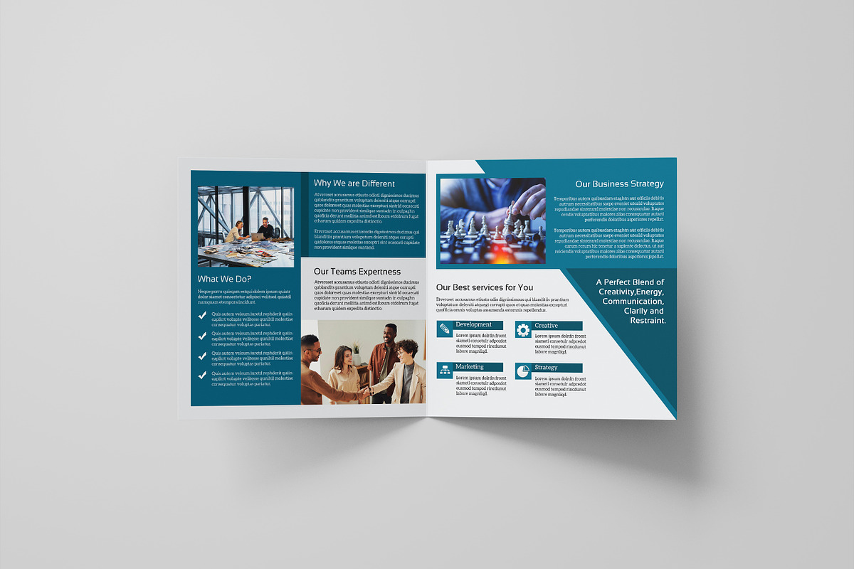 Corporate Square Bifold Brochure, a Brochure Template by retrographix (Photo 3 of 5)