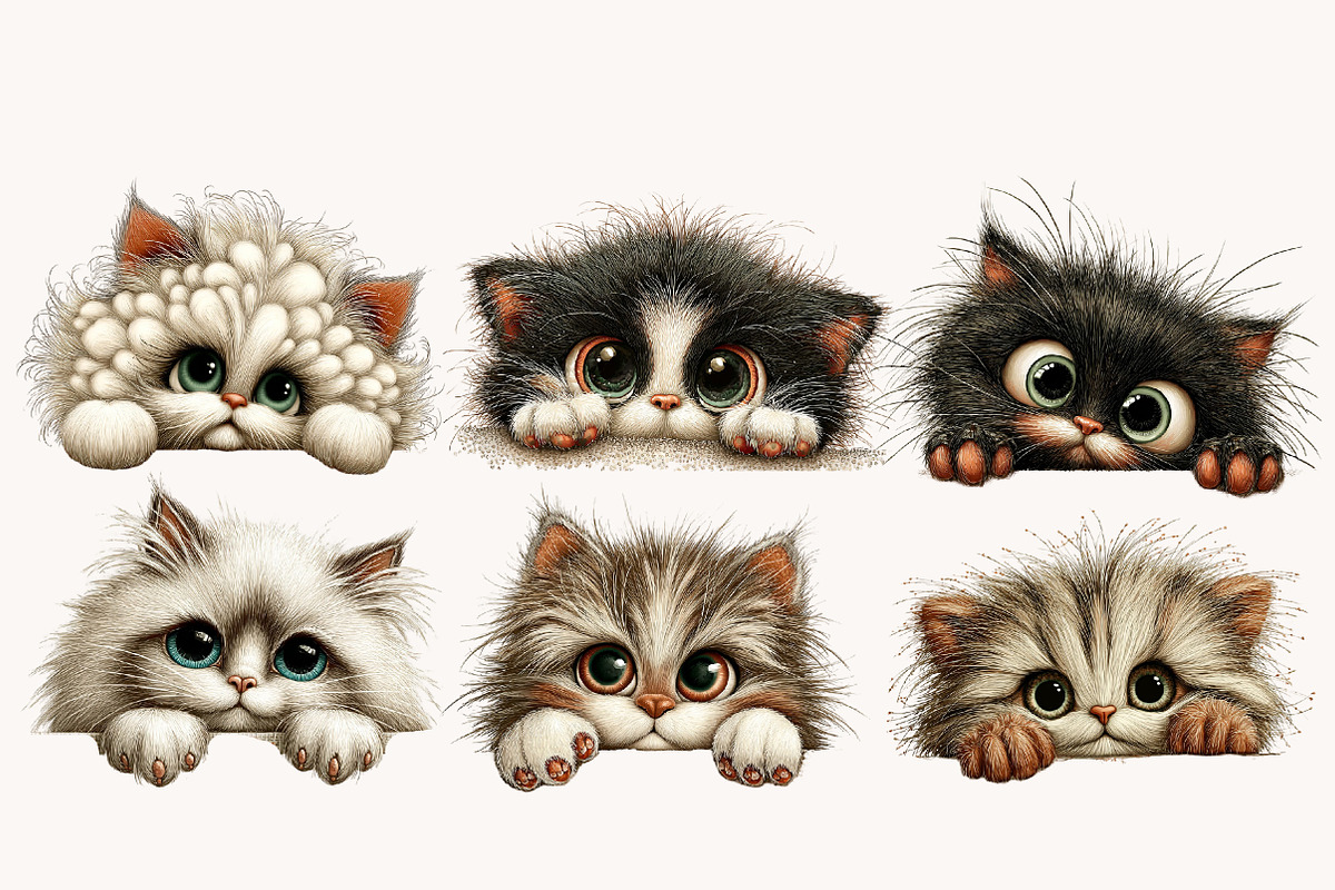 Breeds of Peeking Cats New Clipart, a Seasonal Illustration by Designworld (Photo 2 of 5)