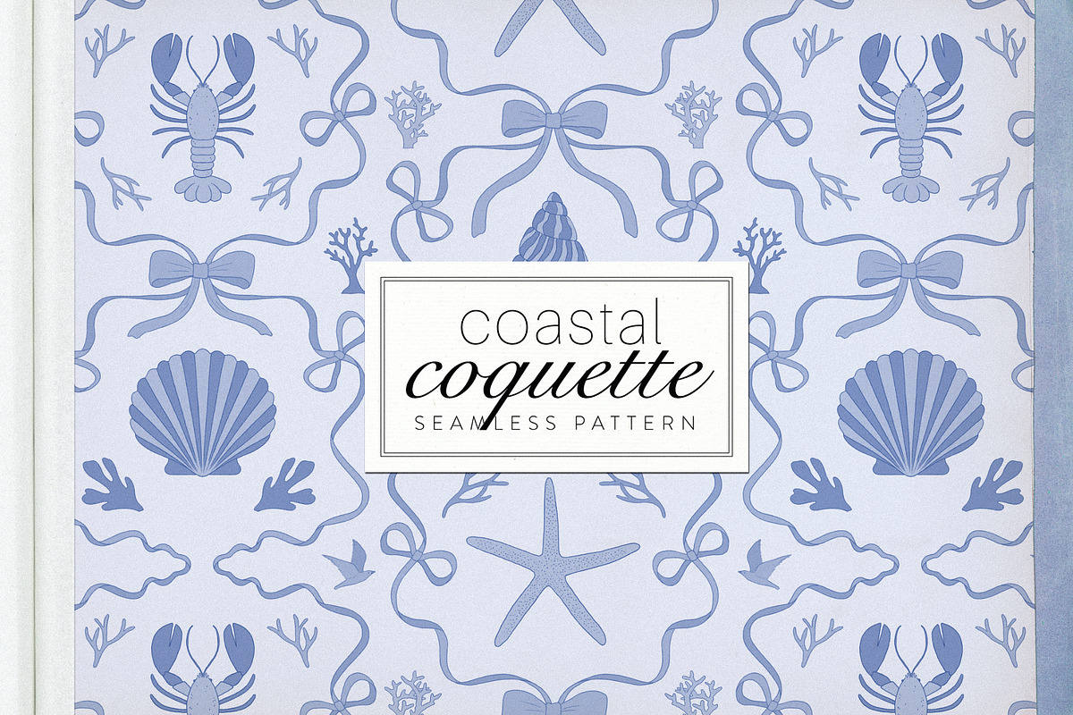 Coastal Coquette Seamless Pattern, a Pattern Graphic by Dina Mae (Photo 7 of 14)