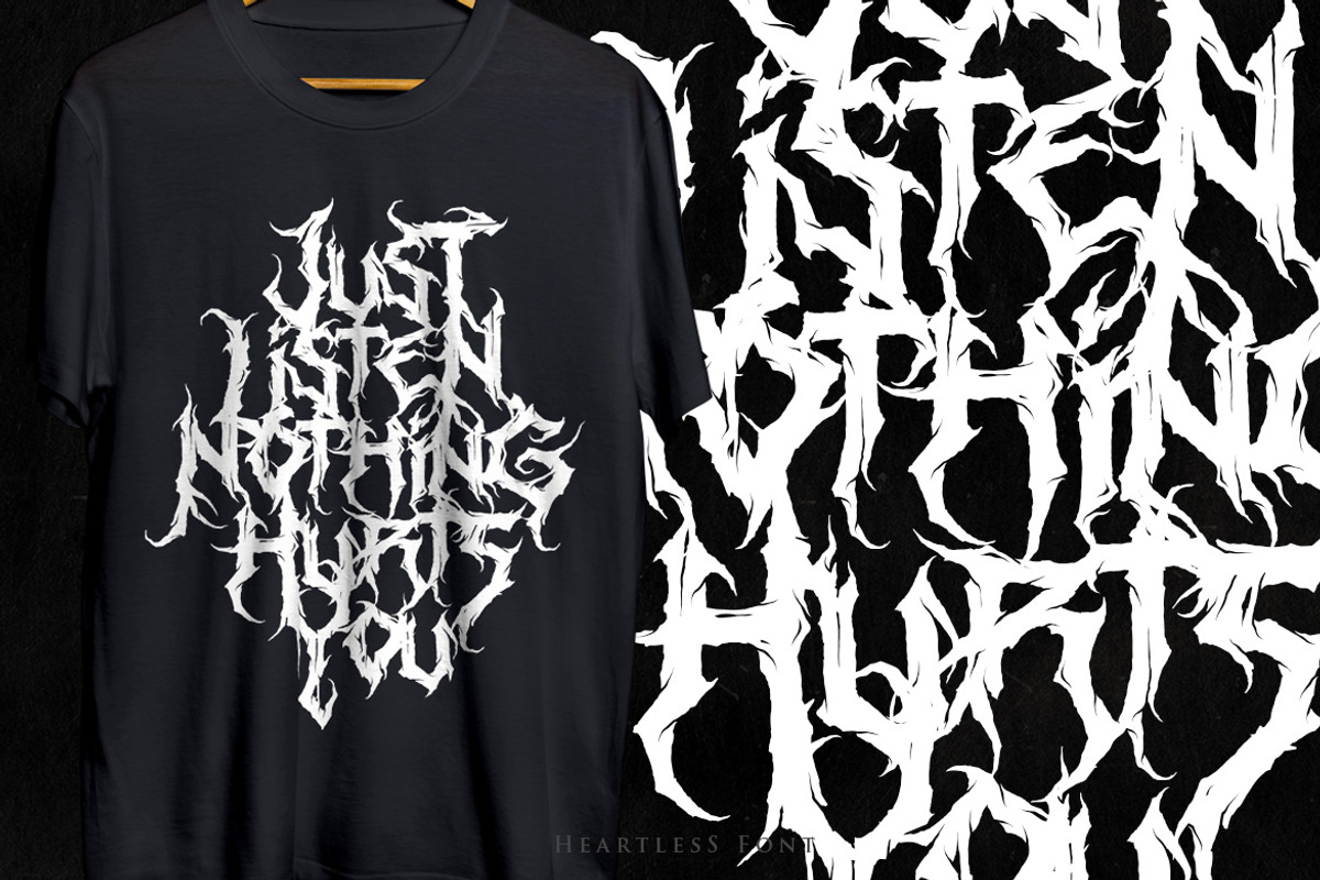 Heartless - Premium Death Metal, a Blackletter Font by Blackmetalfont (Photo 6 of 8)