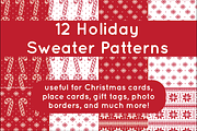 12 Holiday Sweater Patterns, a Pattern Graphic by Foxtail Pine Studio (Thumbnail 1 of 3)