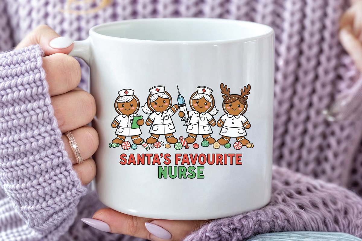 Nurse Gingerbread Christmas PNG, an Illustration by CraftArtStudio (Photo 3 of 4)