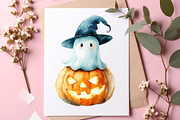 Watercolor Halloween Ghost Clipart, a Transportation Illustration by SinaCreation (Thumbnail 6 of 9)