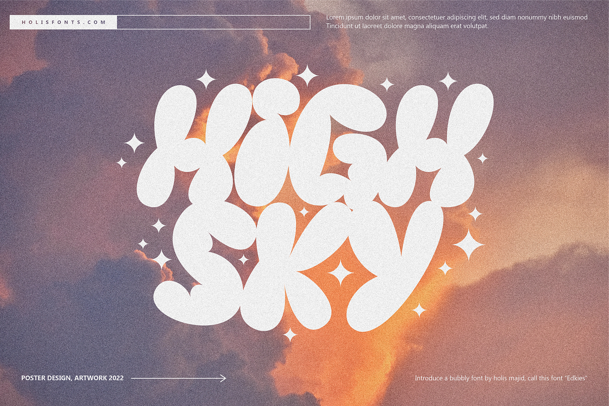 Edkies Bubbly, a Sans Serif Font by 24Design Studios (Photo 2 of 9)