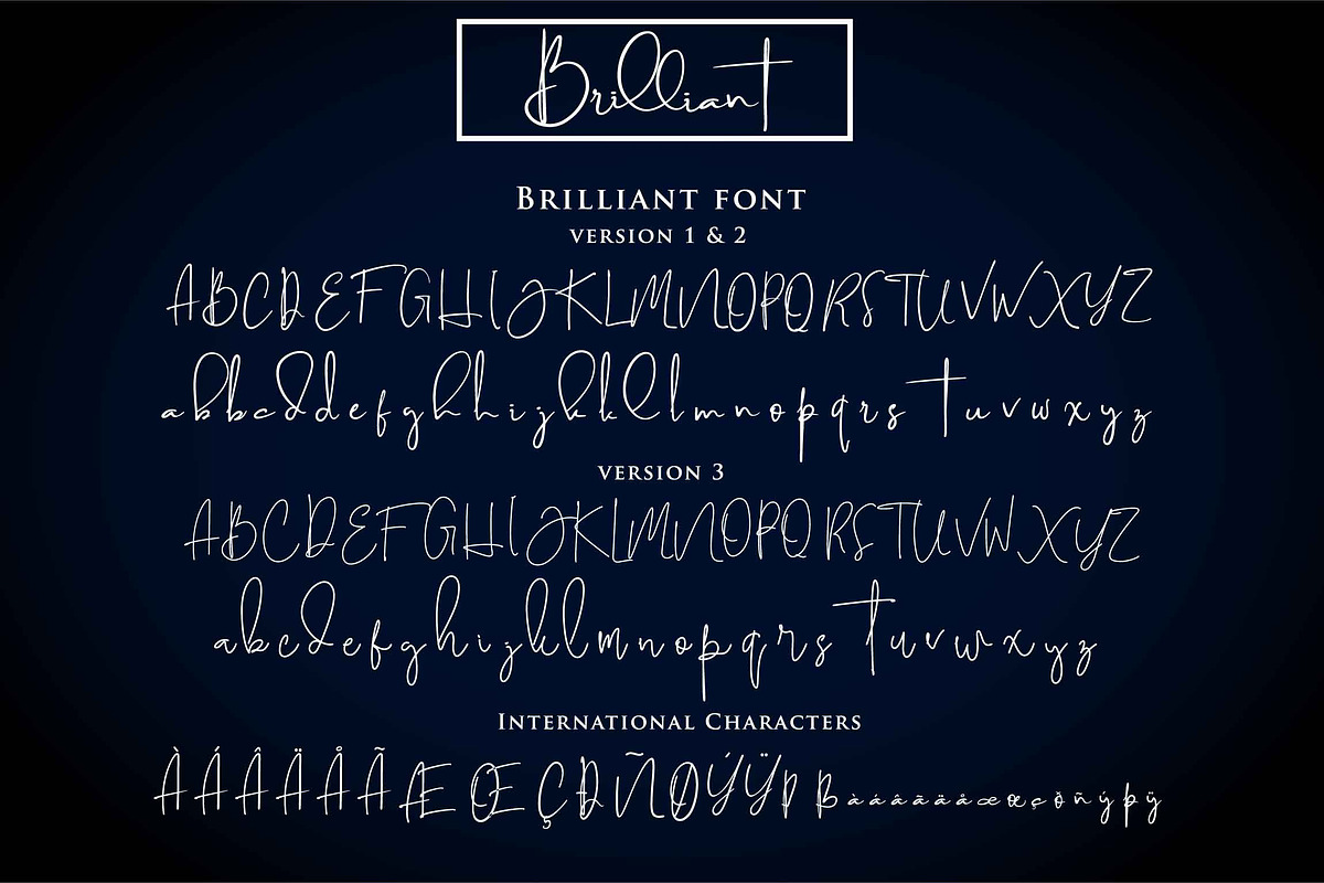 Brilliant - 3 Signature Font, a Script Font by din-studio.com (Photo 3 of 9)