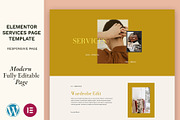Elementor Template Services Page, a Landing Page Template by Eva Cogollos Studio (Thumbnail 1 of 6)
