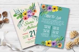 Double Sided Wedding Invitation Card, an Invitation Template by Business Flyers