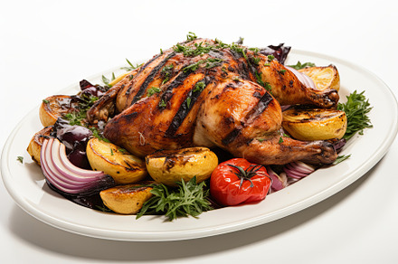 Juicy marinate grilled healthy chick, a Background Photo by Pixeness
