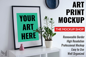 Modern Art Print Frame Mockup