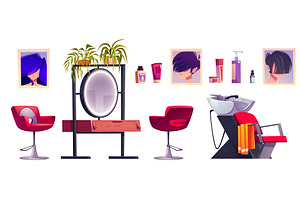 Beauty salon interior equipment and, an Object Illustration by art PVP - market