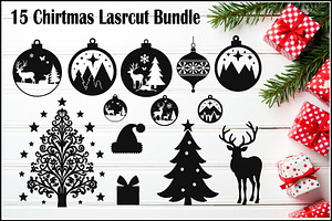 15 Christmas Laser Cut Ornament, a Graphic by hafijul