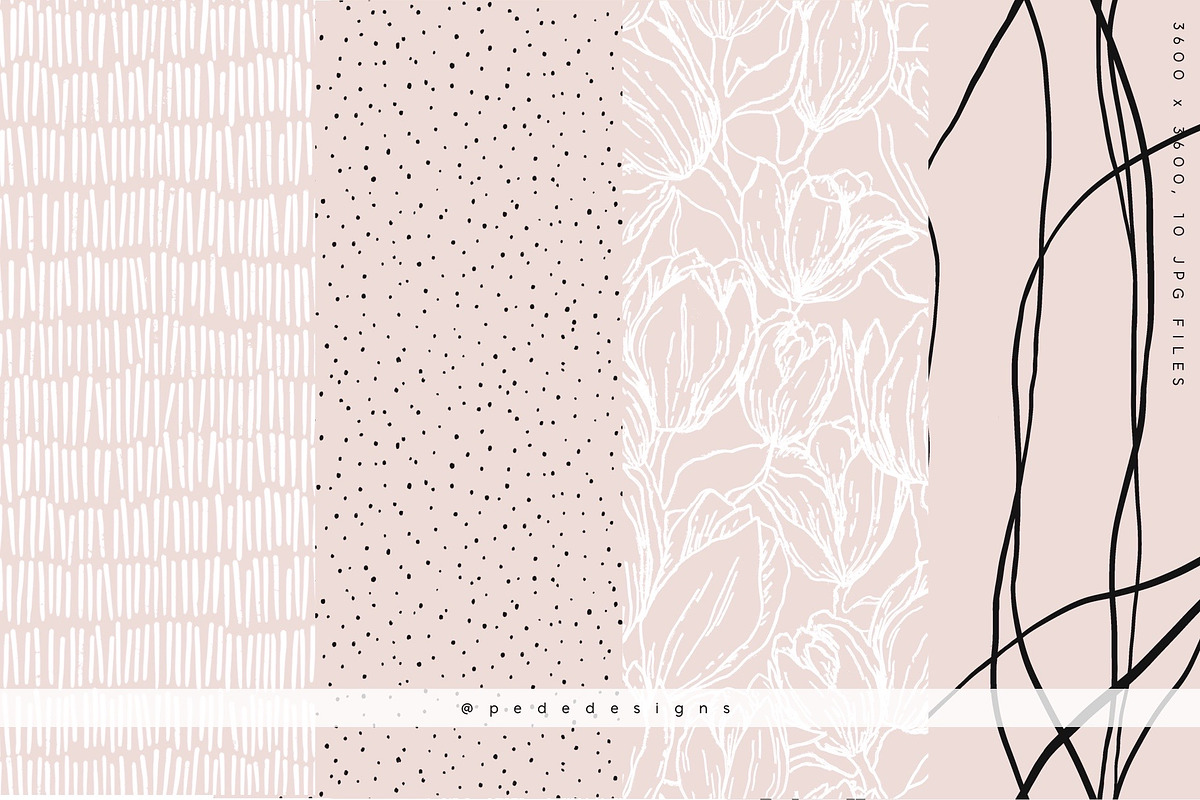 Delicate Digital Paper Pack, a Pattern Graphic by PeDe Designs (Photo 3 of 4)
