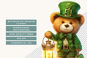 St. Patrick Teddy Bear Clipart, a Seasonal Illustration by BusyDaydesign (Thumbnail 5 of 8)