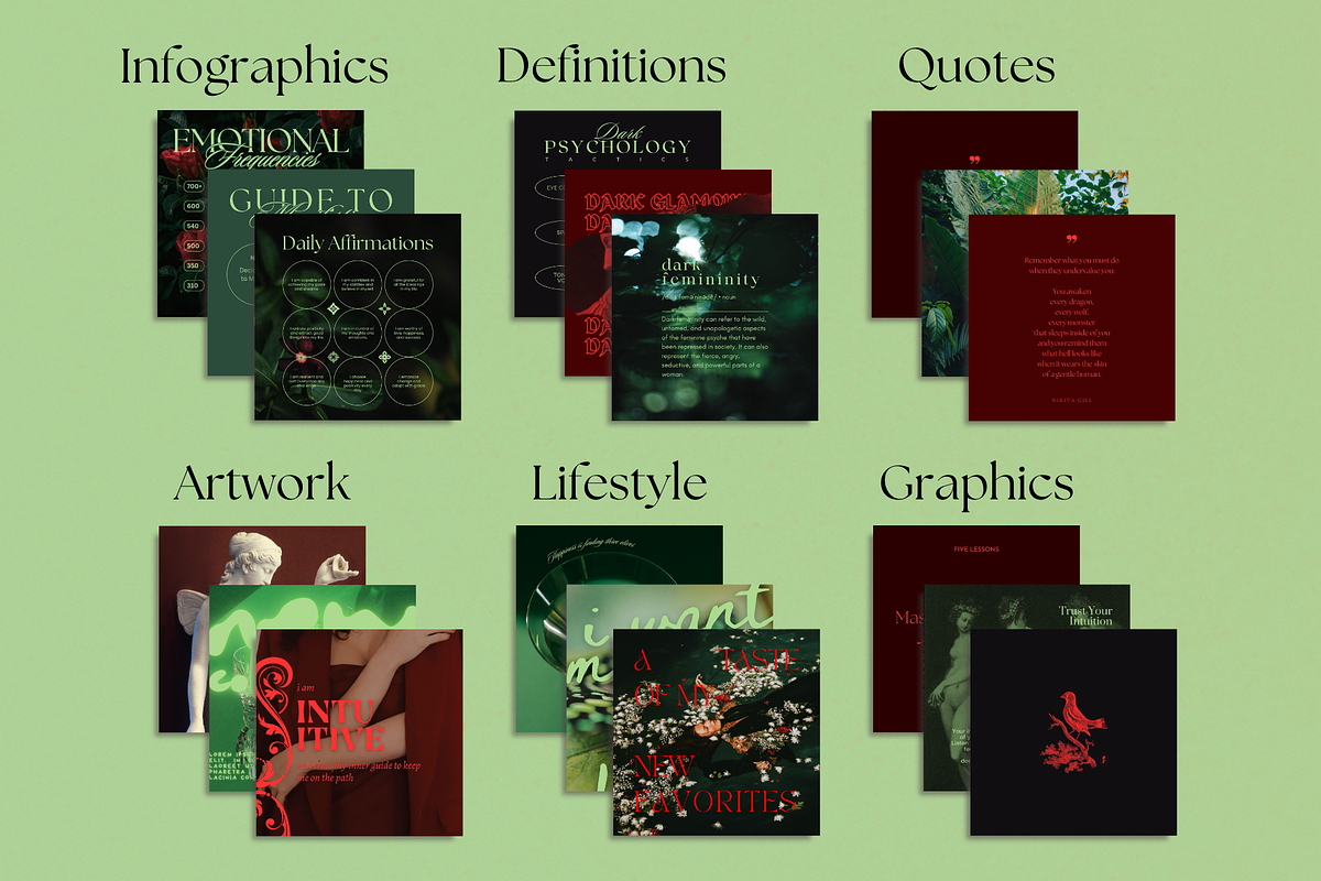 Dark Glamour Social Media Bundle, a Social Media Template by The Flossy Finch (Photo 7 of 13)