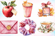Watercolor Cute Coquette Autumn PNG, a Seasonal Illustration by Canvas Craft (Thumbnail 4 of 4)