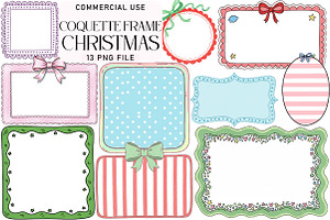 Christmas Coquette Frame Clipart, an Illustration by Daily.Designs