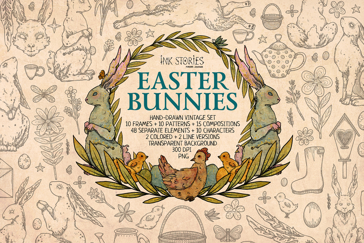 Easter Bunnies, an Animal Illustration by Ink Stories (Photo 1 of 21)