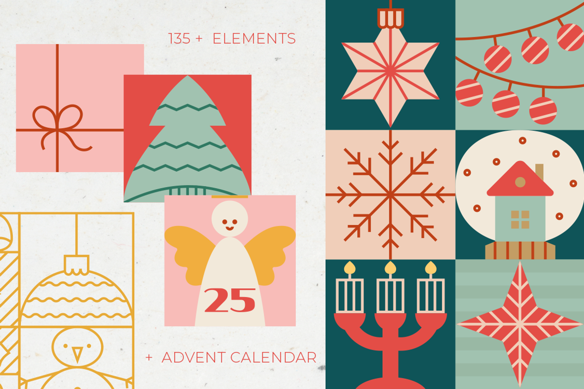 Abstract Christmas Elements, an Illustration by Purrga (Photo 1 of 7)