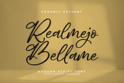 Realmejo Bellame, a Script Font by Integritype Studio (Thumbnail 1 of 15)