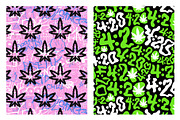 Marijuana Seamless Pattern Bundle 2, a Pattern Graphic by Slavko Kahovsky (Thumbnail 2 of 9)