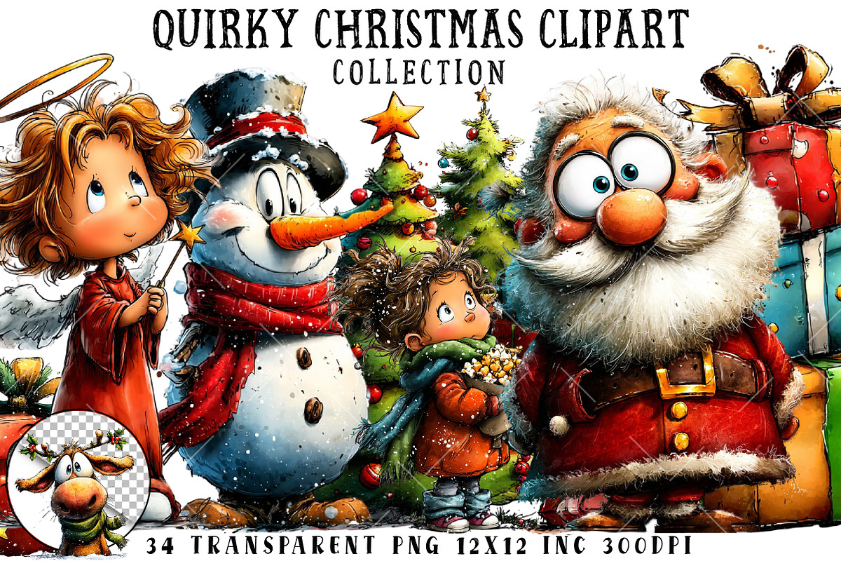 Quirky Christmas Clipart, an Illustration by OK Design (Photo 1 of 6)
