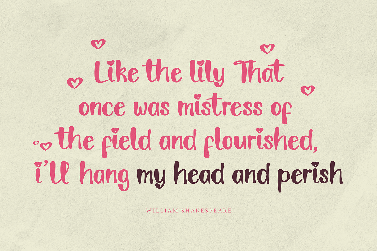 Lily Lovely | Hand Drawn Font, a Handwritten Font by Denustudios (Photo 5 of 16)