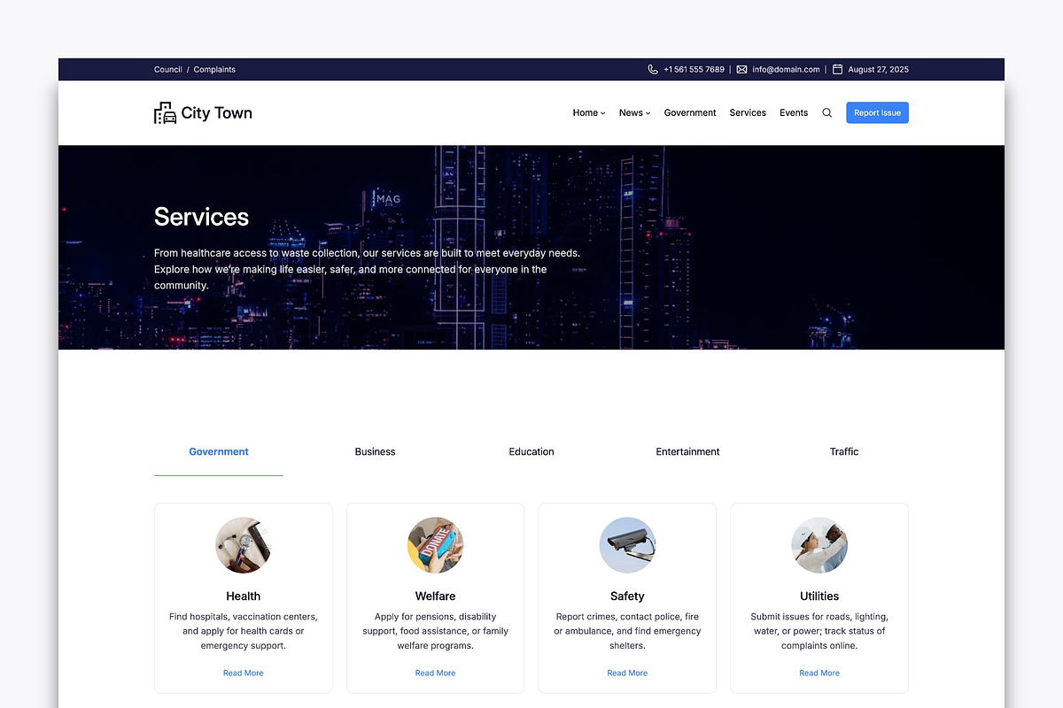 City Government WordPress Theme preview 4