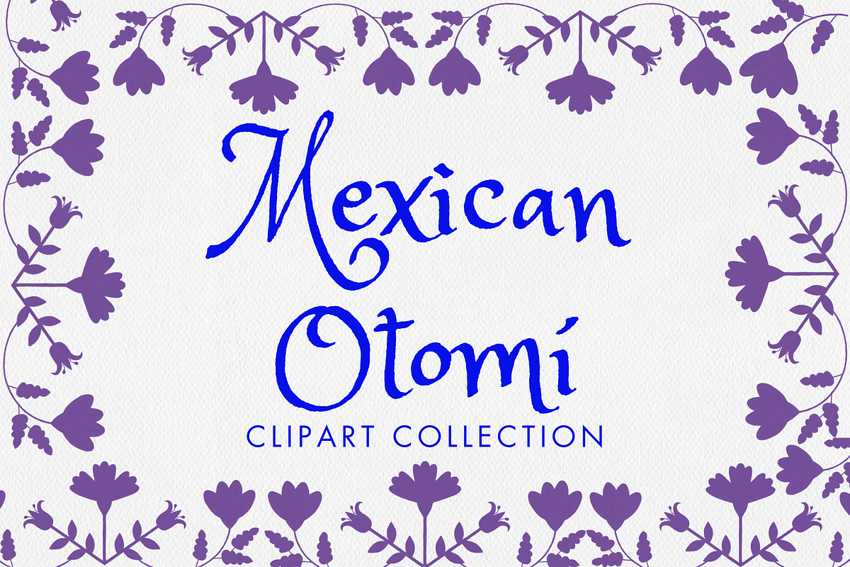 Purple Mexican Otomi Clipart Bundle, a Texture Illustration by Minky Moo Creations (Photo 1 of 10)