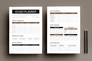 Printable Study Planner Journal, a Stationery Template by MightyDesign (Thumbnail 1 of 8)
