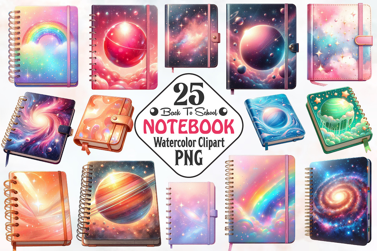 Back To School Notebook Clipart, an Illustration by RobertsArt (Photo 1 of 7)