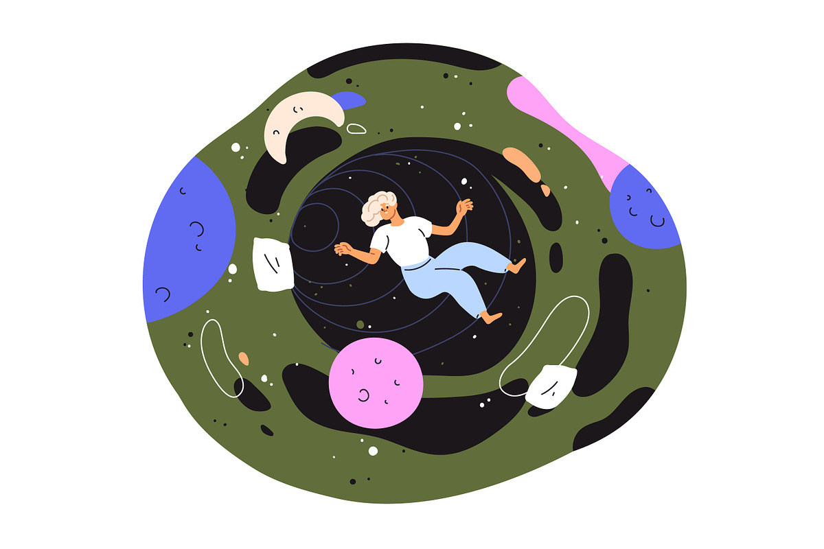 Sleeping people have dreams at night, a Person Illustration by Good Studio (Photo 8 of 12)