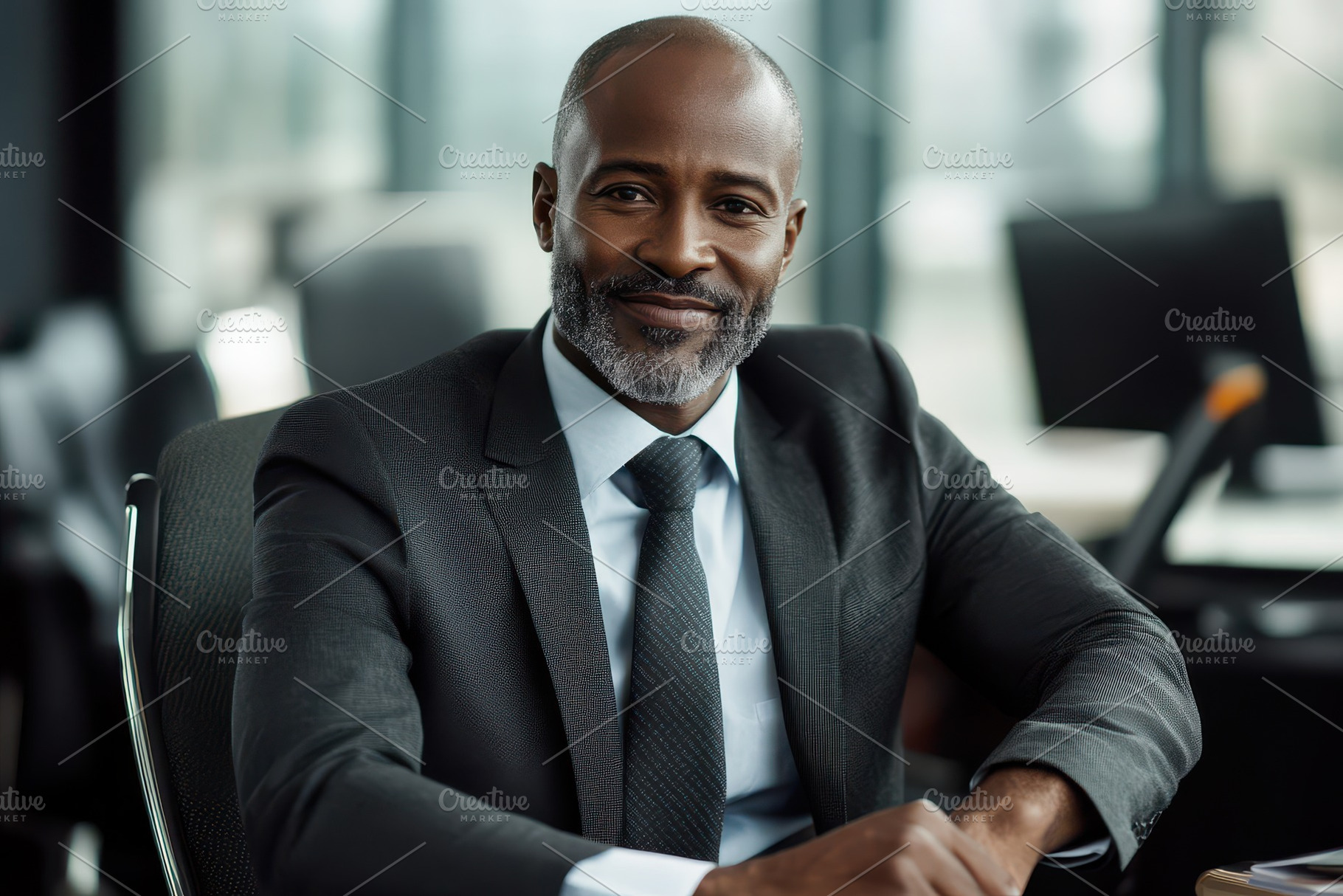 Corporate manager in a black suit, a Photo by Pavel_design