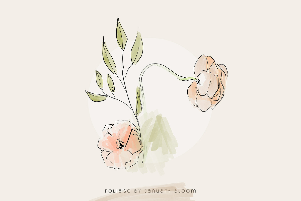 Floral Line Art Abstract Drawings, an Illustration by January Bloom (Photo 7 of 8)