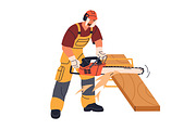 Workers, carpenters do woodwork set, a Work Illustration by Good Studio (Thumbnail 4 of 11)