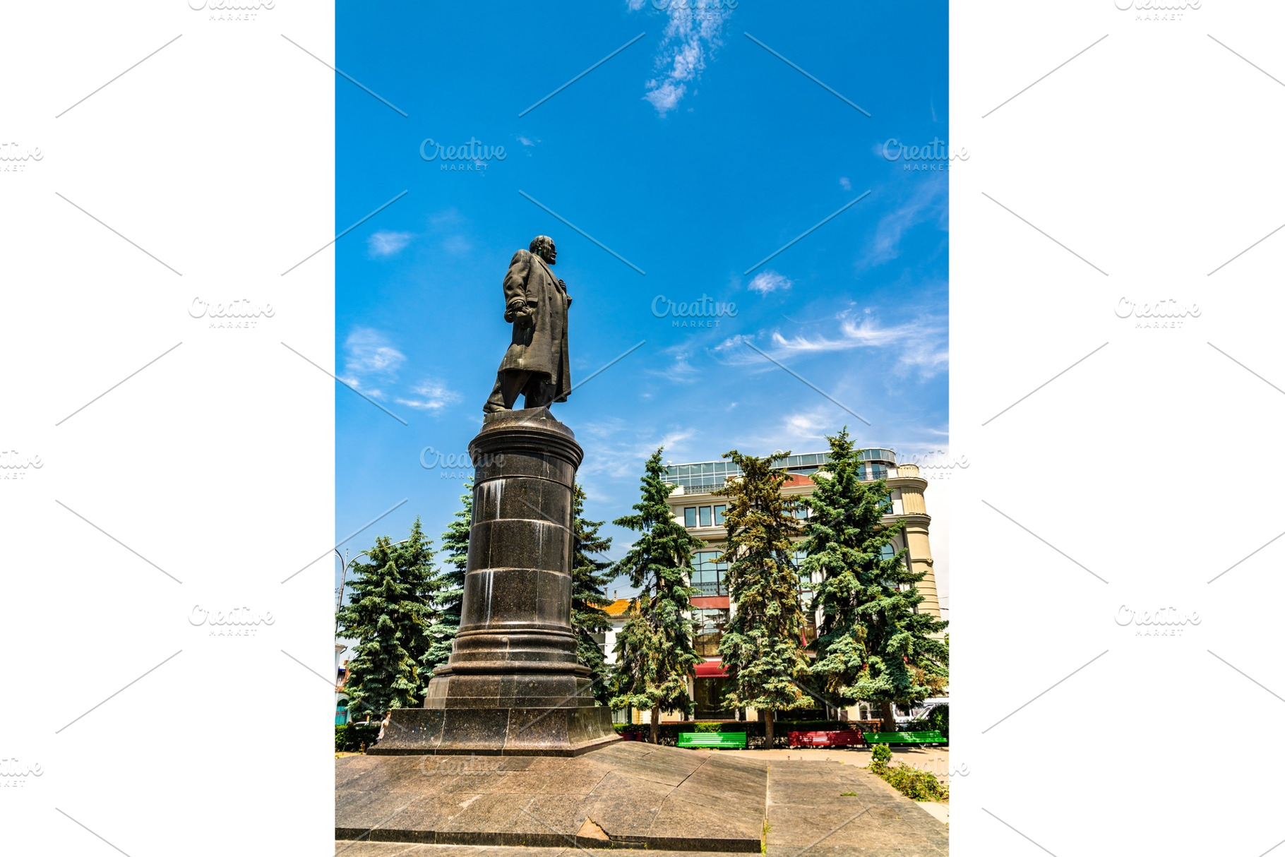 Statue of vladimir lenin in stock photo containing vladikavkaz and russia, an Architecture Photo by Leonid Andronov