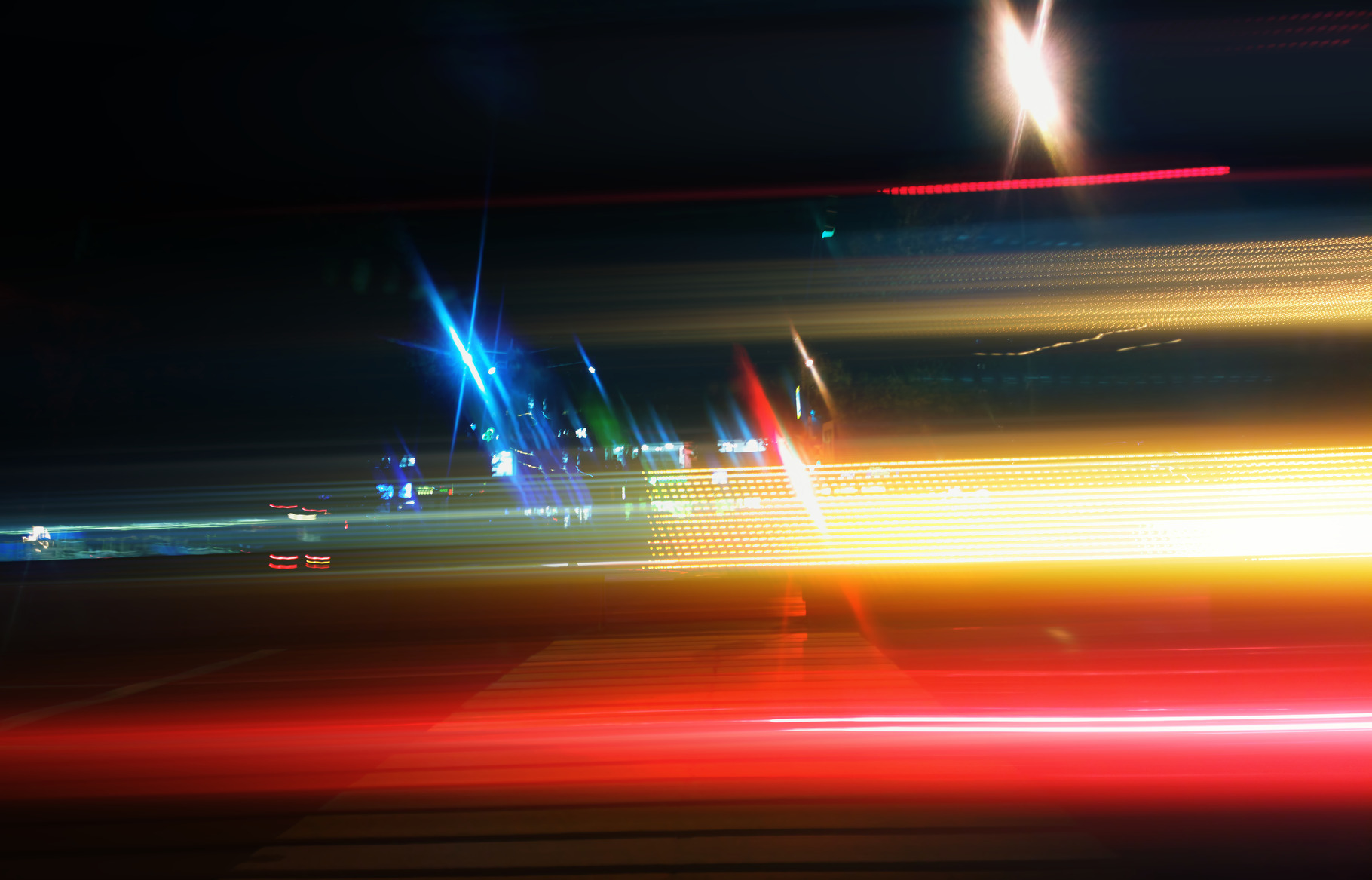 Light traces of rushing cars at nigh, an Abstract Photo by RETROWAVE ...